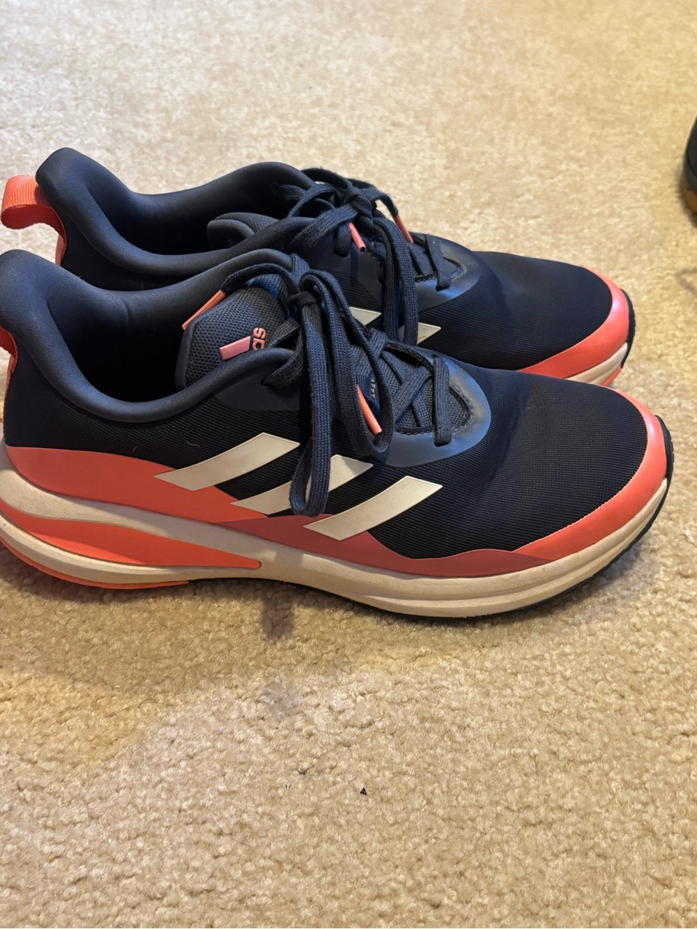 Adidas Running Shoes Navy with Coral Trim